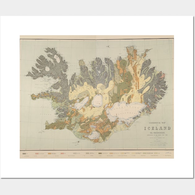 Vintage Geological Map of Iceland (1901) Wall Art by Bravuramedia